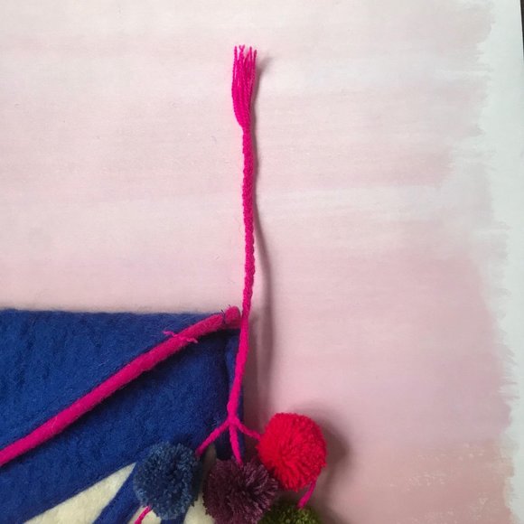 PomPom Tassel Pom Pom Triple Three Strand Double Layer Bag Charm - Picture 4 of 4